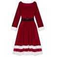 thumbnail image 4 of ZDHoor Women's Velvet Long Sleeve Xmas Mrs Santa Claus Costume Christmas Fancy Dress Outfits Red 5XL, 4 of 7
