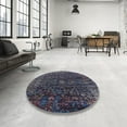 thumbnail image 3 of Ahgly Company Indoor Square Mid-Century Modern Charcoal Black Oriental Area Rugs, 5' Square, 3 of 6