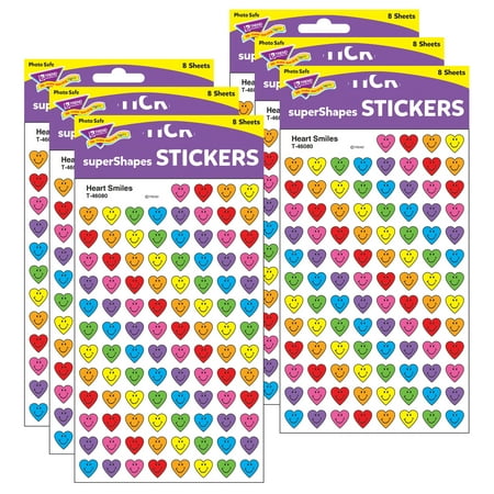 UPC: 0194629032952 | TREND Heart Smiles superShapes Stickers  800 Per Pack  6 Packs