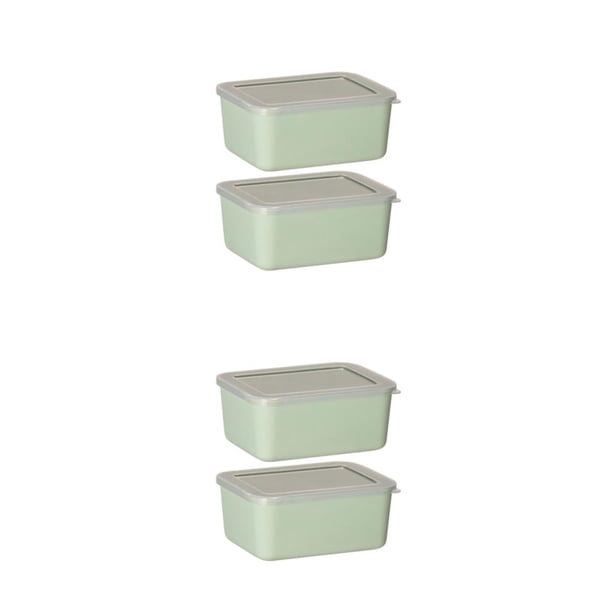 Bearachild Recipiente de plástico para alimentos, transparente, fácil de ubicar, sin BPA, conserva la frescura, recipientes apilables, verde, 2 Verde 2 piezas 2Conjunto