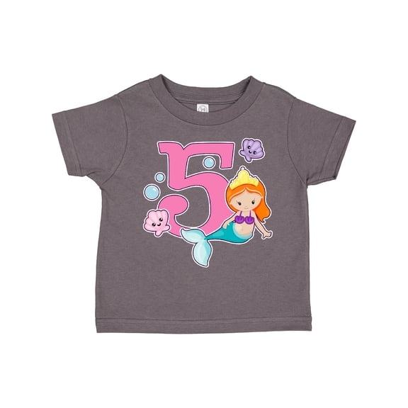 Inktastic I Am 5 Years Old Birthday with Mermaid Girls Toddler T-Shirt