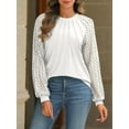 thumbnail image 2 of SMZ Womens Long Sleeve Shirts Lace Tops Business Casual Fall Fashion Outfits Clothes 2024 Knitted Y2k Blouses, 2 of 6