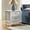 White, variant on HULALA HOME Solid Wood End Table with Charging Station Space, Vintage Endtable with Wood Legs and 2 Drawers, French Side Table for Living Room，Walnut