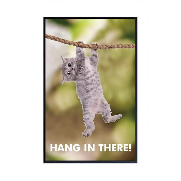 XIHOO Hang in There Cat Retro Motivational Cool Wall Decor Art Print Poster for Office Frameless Gift 12 x 18 inch(30cm x 46cm)-LT-107