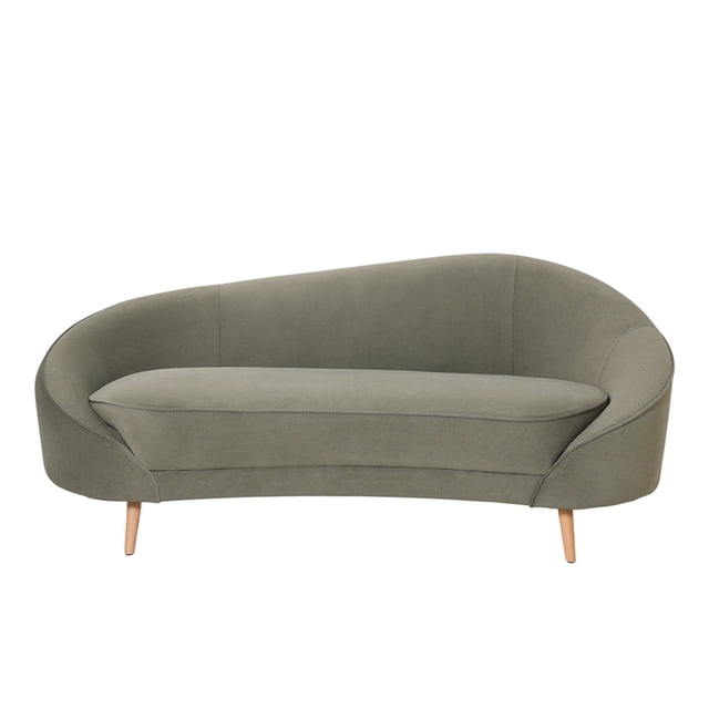 Ilios Innova | Sofá de Plazas Curvo Querétaro Verde con Diseño Orgánico, Tapizado en Tela Suave, Acolchado Grueso y Patas de Madera Estables para Sala Moderna.