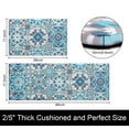 thumbnail image 4 of MeyJey Kitchen Rug Set of 2, Anti Fatigue Kitchen Mat 2 Pieces, Non Skid Waterproof Cushioned Boho Floor Mat and Runner Rug, 17"x28"+17"x48", Blue/Teal, 4 of 6