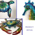 thumbnail image 4 of Decoración mural Weibefee, metal, tortuga marina, caballito de mar, cangrejo, 25 cm, juego de 3, 4 of 9