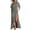 Black, variant on Striped Linen Blend Side Split Slip Maxi Dress for Women, Loose V Neck Short Sleeve Casual Dress Purple, 2XL