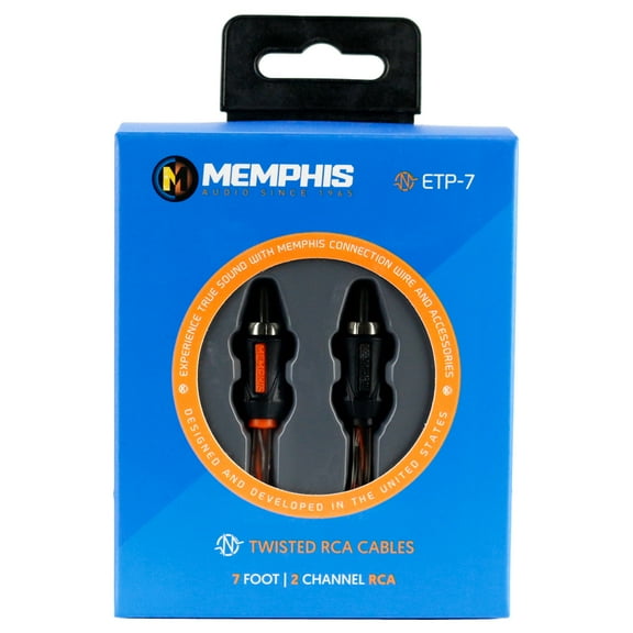 Memphis Audio ETP-7 7 ft. 2-Channel RCA Interconnect Cable for Car Audio