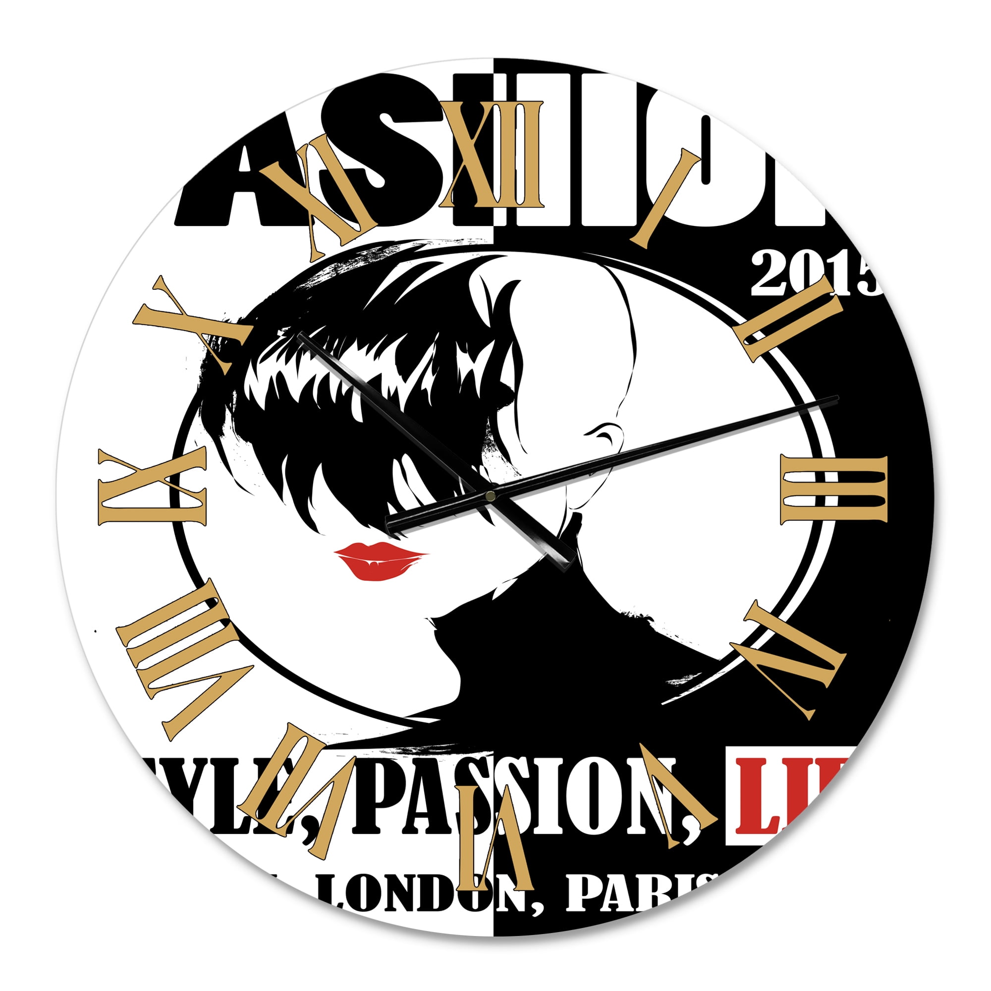 Designart 1 in Quartz Vintage Wall Clock