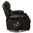 thumbnail image 3 of Faux leather manual Swivel recliner with massage and heat ,2 cup holders,USB Ports-Brown, 3 of 8