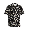 thumbnail image 2 of Balery Daisy Print Men's Hawaiian Shirts Short Sleeve Beach Shirt Relaxed Fit Vacation Button Down Shirts-3X-Large, 2 of 9
