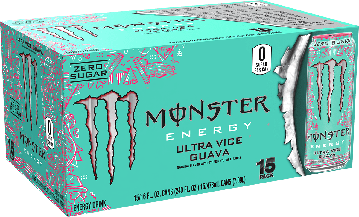 Monster Energy Ultra Vice Guava 15 Pack - 16 Fl Oz