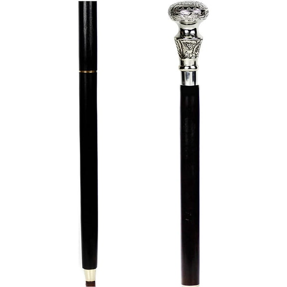 Aluminum & Brass Decorative Rosewood Walking Cane | Full Size Walking-Stick for Men & Women |