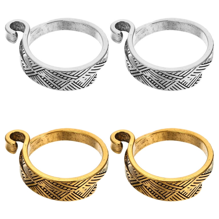 4pcs crochet braided ring Decorative Crochet Rings Finger Ring Decors  Knitting