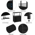 thumbnail image 5 of Industrial 3-Tier Wine Bar Cabinet – Adjustable Shelves, Glass Holders, Mesh Door, Baffle Design – Vintage Kitchen, Living Room, Dining Area Sideboard, 5 of 7