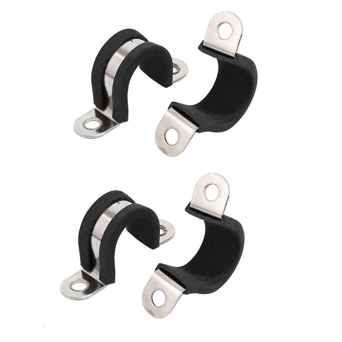 18mm Dia Rubber Lined U Shaped 304 Stainless Steel Pipe Clip Hose Clamp