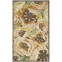 SAFAVIEH Martha Stewart Poppy Floral Wool Area Rug, Gold, 4' x 6'