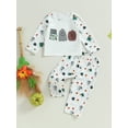 thumbnail image 2 of Wassery Toddler Boys 2PCS Pants Sets 12M 18M 2T 3T 4T 5T Infant Baby Boys Halloween Clothes Long Sleeve Ghost Pumpkin Print Tops and Casual Pants Sets, 2 of 8