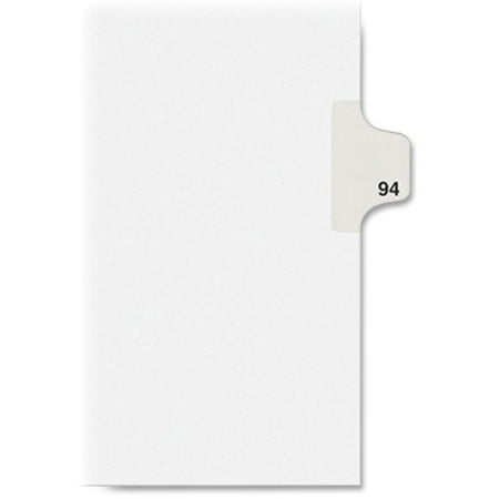 Kleer-Fax Numeric Laminated Tab Index Dividers - Printed Tab(s) - Digit - 94 - 25 Tab(s)/Set - 8.5" Divider Width x 11" Divider Length - Letter - White Divider - 25 / Pack