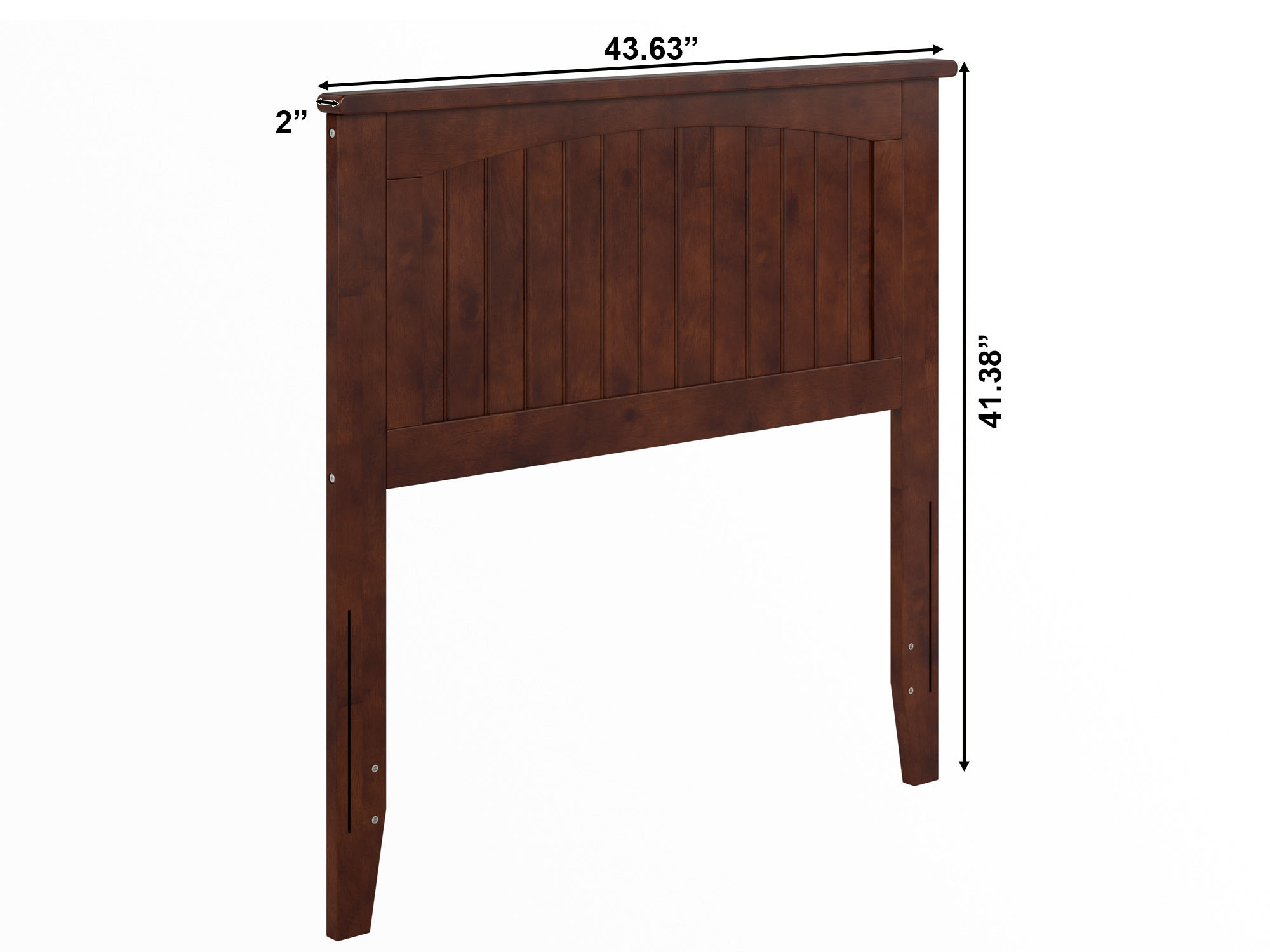 AFI Nantucket Twin Solid Wood Panel Headboard with Attachable Charger, Walnut