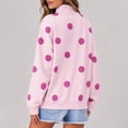 thumbnail image 5 of Womens Crewneck Sweatshirts Casual Long Sleeve&nbsp;Polka Dot Print Loose Fit Fall Tunic Tops Light pink XL, 5 of 5