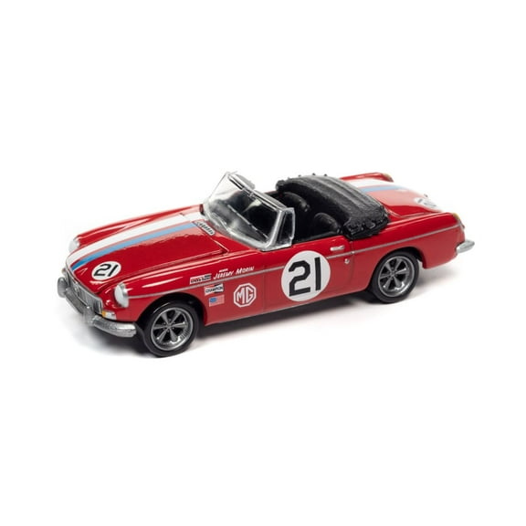 1963 MG MGB, Euro Red - Johnny Lightning JLSP179/24A - 1/64 scale Diecast Model Toy Car