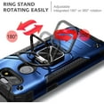 thumbnail image 6 of Nagebee Case for LG Phoenix 5, LG Aristo 5/K31/K31 Rebel L355DL/Tribute Monarch/LG K8X/Fortune 3/Risio 4 with Tempered Glass Screen Protector, Full-Body Magnetic Car Mount Ring Holder Case (Blue), 6 of 7