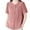 Pink, variant on Women's Linen Button down Shirts Summer Casual Crew Neck Short Sleeve Cotton Tops Retro Solid Color Blouses (XL, Yellow)