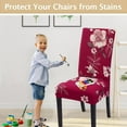 thumbnail image 5 of Dining Room Chair Covers Slipcovers Set of 6, Spandex Super Fit Stretch Removable Washable Kitchen Parsons Chair Covers Protector for Dining Room,Hotel,Ceremony,Red+Flowers, 5 of 6
