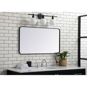Soft corner metal rectangular mirror 22x40 inch in Black