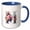 Blue/White, variant on 3drose, Stunning Letter M. Floral Monogram, Decorated with Rose Flowers Art, 11oz Magic Transforming Mug