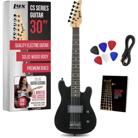 LyxPro CS 30” Beginner Electric Guitar Kit with Guitar, Amp Cable, 6 Picks & More - Black