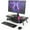 Black, variant on Fenge Dual Monitor Stand Riser for 2 Monitors, 42.5 Inch Desk Shelf with Storage Organizer