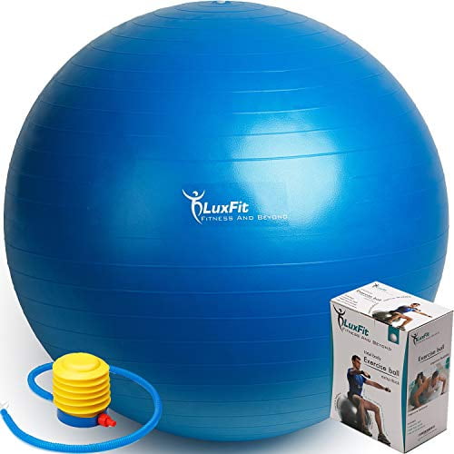 85cm Size Fitness Balls Swiss Ball Includes Foot Pump 55cm Slip Resistant LuxFit Exercise Ball 45cm Premium Extra Thick Yoga Ball 2 Year Warranty 65cm 75cm Anti-Burst