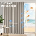thumbnail image 3 of Chyhomenyc Stone Beige Curtains 63 Inches Long, Light Filtering Thermal Insulated Energy Saving Solid Soft Privacy Rod Pocket Window Curtains for Living Room Bedroom, Each 40Wx63L Inch, 2 Panels, 3 of 8