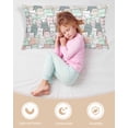 thumbnail image 3 of Cartoon Cat Satin Pillowcase for Hair and Skin with Zipper, Soft Breathable Cooling Silk Pillow Cases, Funny Cute Colorful Animal Pet Throw Pillow Covers King Size 20"x40", 3 of 6