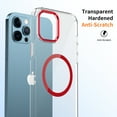 thumbnail image 3 of Magnetic for iPhone 12 Pro Max Clear Case Compatible with Magsafe Military-Grade Protection Shockproof Phone Bumper,Anti-Scratch Drop Proof Anti-Fingerprint Clear Hard Back Cover Back,Red, 3 of 9