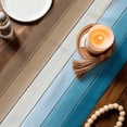 thumbnail image 4 of Table Runners 72 Inches Long, Blue Brown Ombre Cotton Linen Kitchen Dining Coffee Table Runner for Party Home Decor, Vintage Country Wooden Tabletop Dresser Scarves Runner Decor 16x72 Inch, 4 of 9