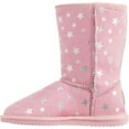 thumbnail image 4 of Emu Ridge Girls Stars Faux Suede with Plush Faux Fur Lining Metallic Stars Kirby Lo Winter Boots-Pink / 12, 4 of 7