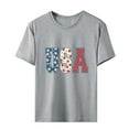 thumbnail image 6 of KALE 4th of July Short Sleeve Shirts for Women American Flag Patriotic 2D Independence Day Print Casual Sports T Shirt Y2K Clothes Grey XXXL, 6 of 7