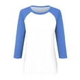thumbnail image 3 of Versatile Women's T-Shirts Casual Summer Tops 3/4 Sleeve Raglan Round Neck Comfortable Design Fashionable Everyday Wear, 3 of 4