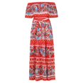 thumbnail image 4 of Hawaiian dresses for women Bohemian Off Shoulder Maxi Floral Print Beach Vacation Outfits Size L, 4 of 4