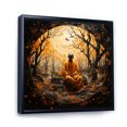 thumbnail image 2 of Designart "Simplicity Orange Buddhism Guru III" Spiritual Floater Framed Canvas Print, 2 of 7