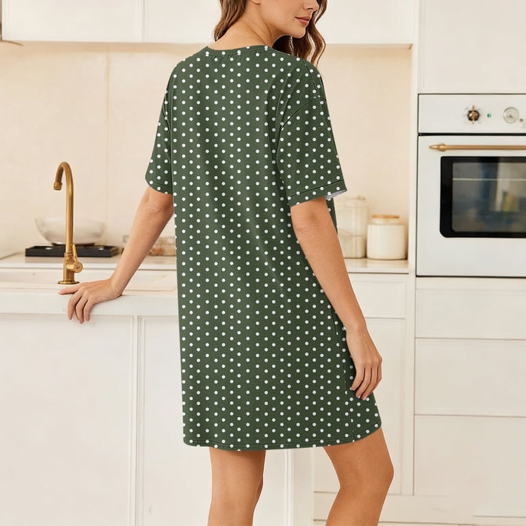 Edvintorg Cute Dresses for Women Fashion Casual Short Sleeve Tshirt Dress Beach Summer Dresses with Pockets, Women's, Size: XL, Green