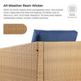 thumbnail image 2 of CHITA 2-Piece Outdoor Swivel Light Brown Wicker Chair with Cushion, Blue, 2 of 8