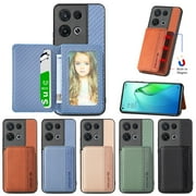 For OPPO Reno 8 Pro Carbon Fiber Magnetic Card Bag Phone Case