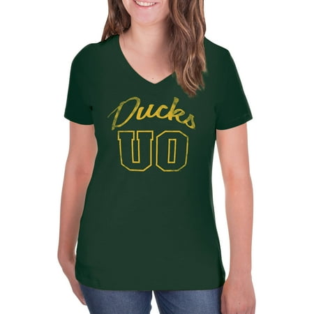 NCAA Oregon Ducks Women's V-Neck Tunic Cotton Tee (Oregon Ducks Best Jerseys)