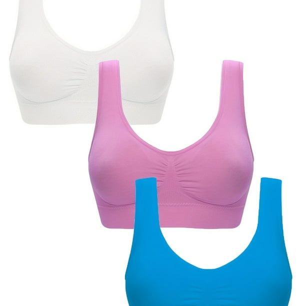 3pcs Wireless Sports Bras Comfy & Breathable Elastic Tank Bra Women‘s  Lingerie & Underwear