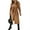 Camel, variant on Autumn Winter Womens Classic Coat Lapel Collar Open Front Belted Long Jacket